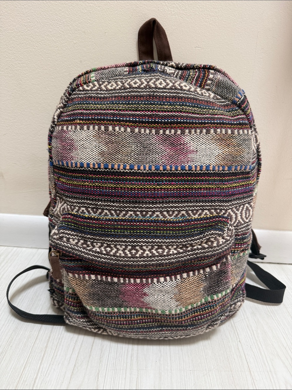 Boho Woven Multicolor Backpack